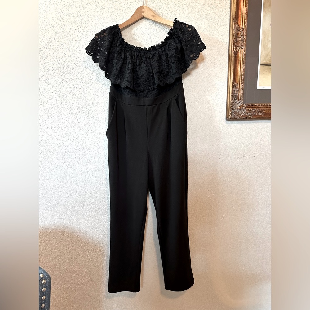 Express off shoulder lace jumper